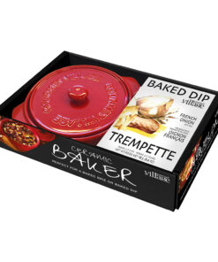 Red Ceramic Baker gift set with French Onion dip