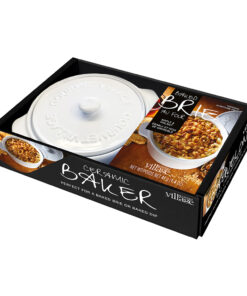 White Ceramic Baker gift set with Maple Walnut Brie topping